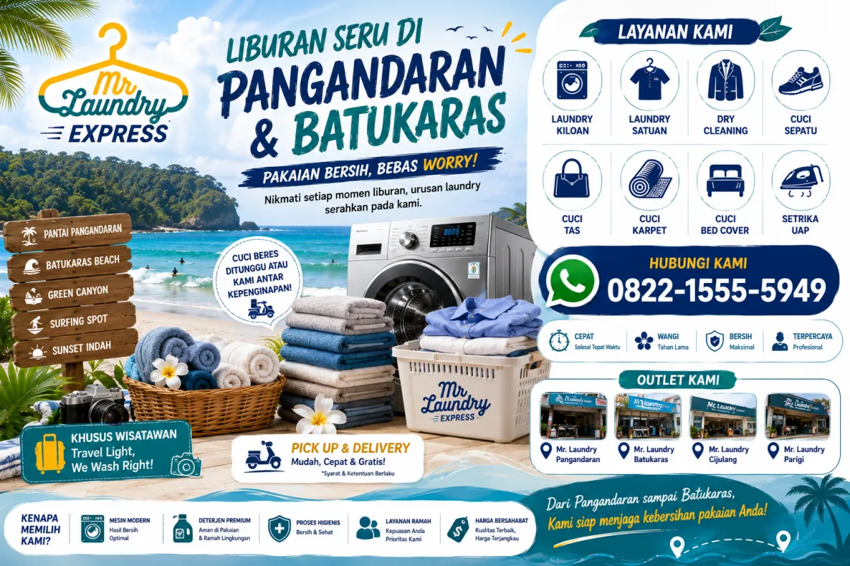 Cari Laundry Antar Jemput Pangandaran? Mr Laundry Siap Melayani dengan Cepat
