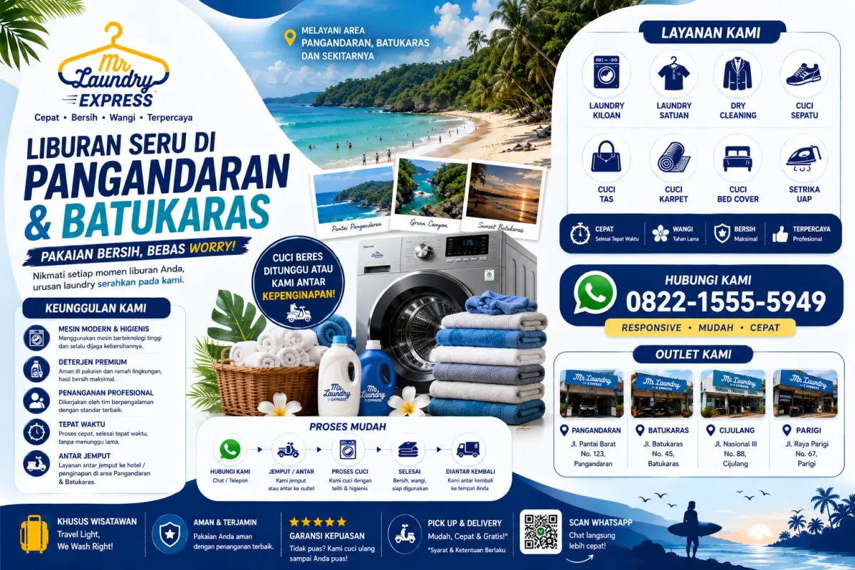 Laundry Antar Jemput Modern di Pangandaran, Solusi Pakaian Bersih Setiap Hari