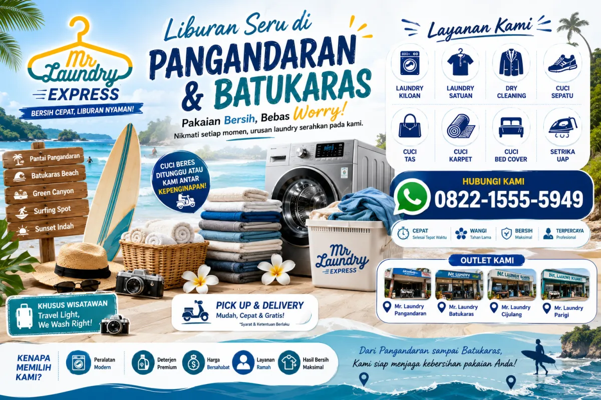 Laundry Batukaras Antar Jemput Profesional untuk Wisatawan, Penginapan & Warga Lokal