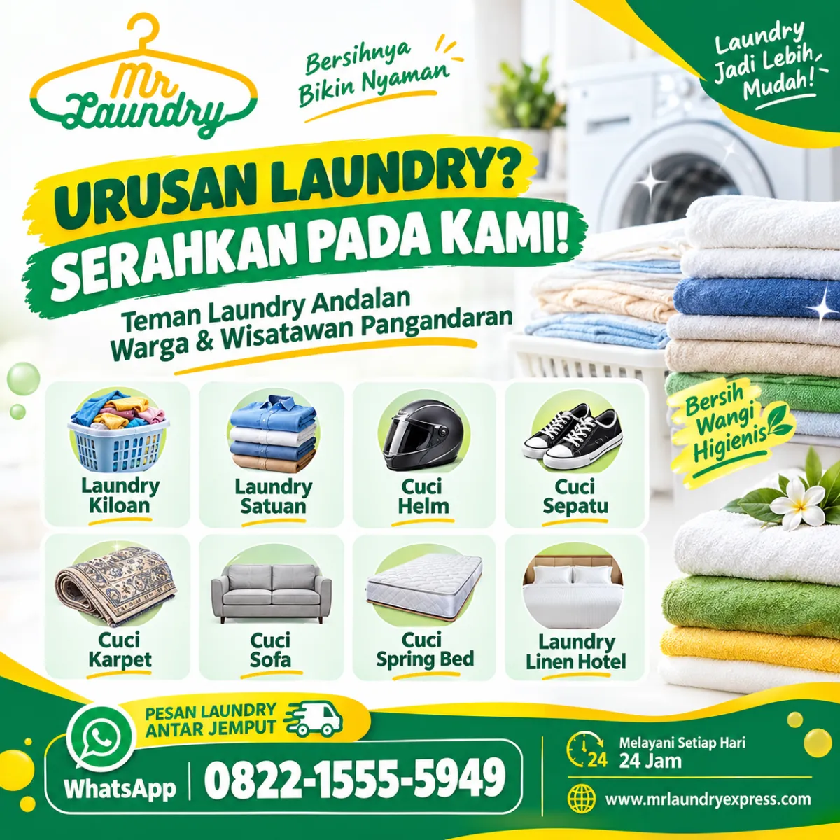 Laundry Terdekat di Batukaras Pangandaran, Bersih, Wangi, dan Antar Jemput